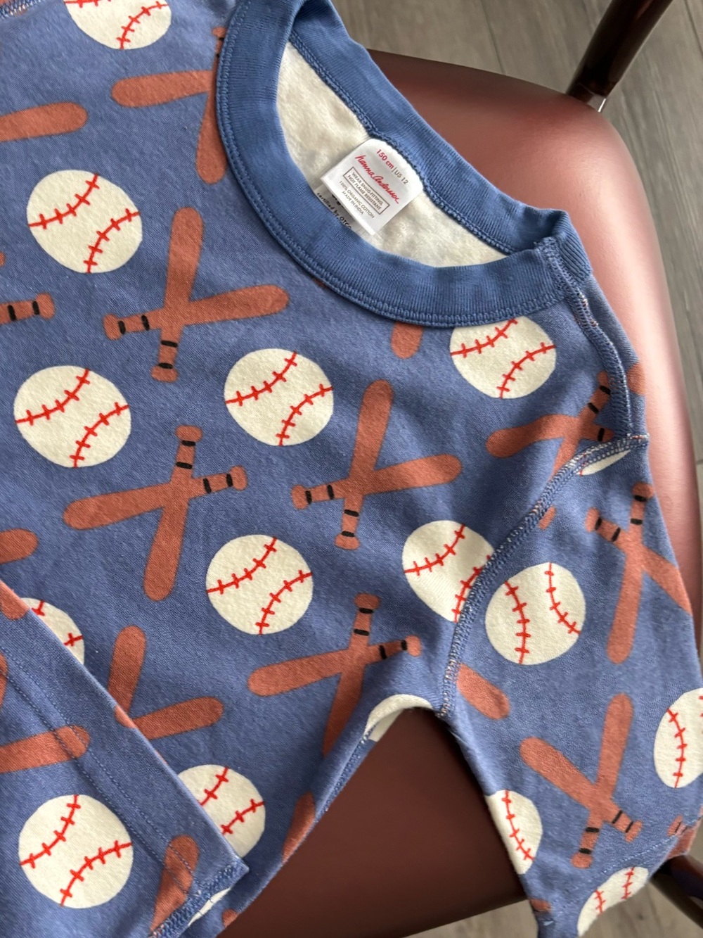 Hanna Andersson 150 Baseball Short Sleeve Tee pyjama top